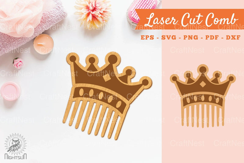 Crown Laser Cut Comb SVG Bundle - CraftNest - Digital Crafting and Art