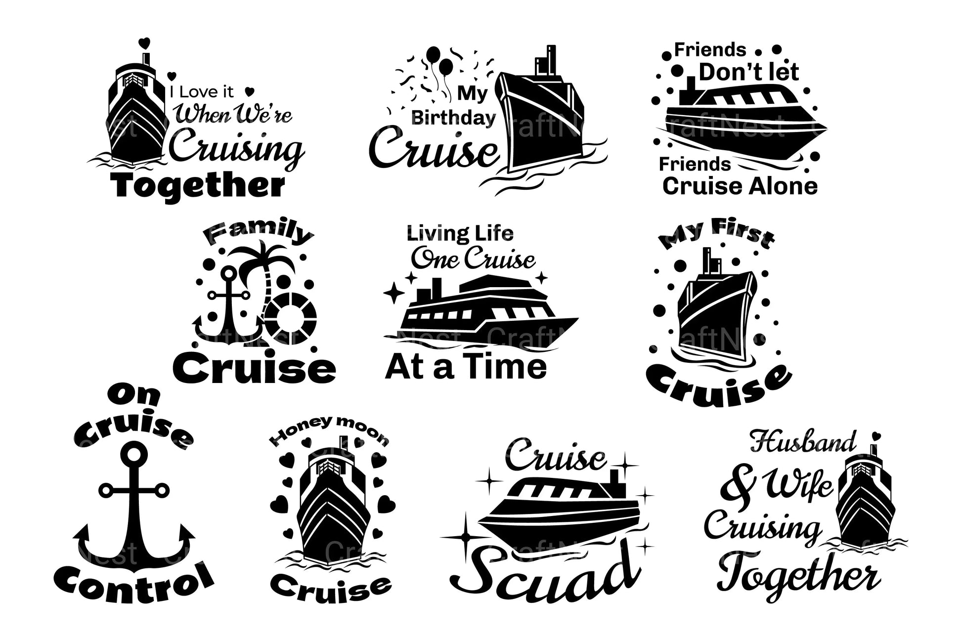 Cruising Quote SVG Bundle - CraftNest - Digital Crafting and Art