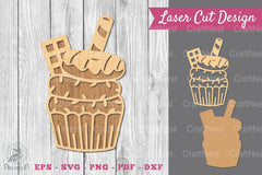 Cupcake Laser Cut Decoration SVG Bundle - CraftNest - Digital Crafting and Art