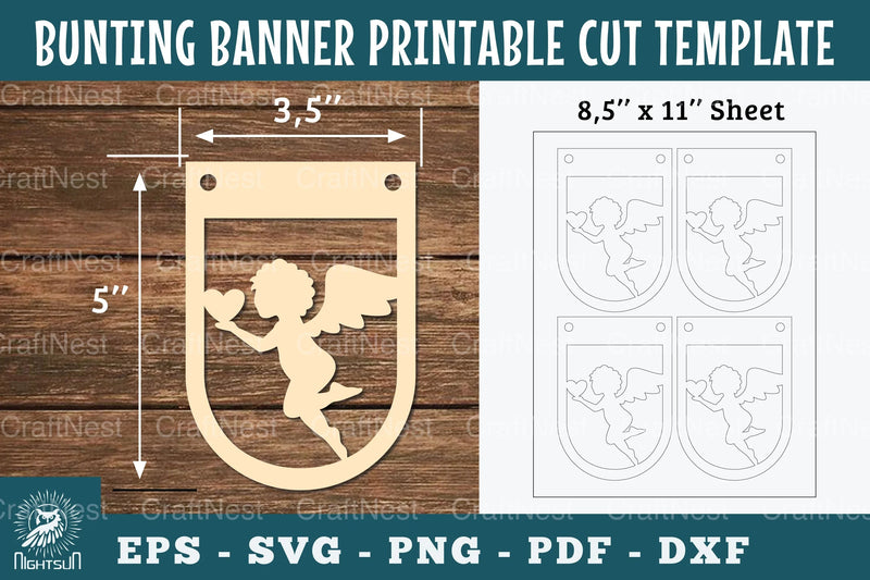 Cupid Bunting Banner Printable Clipart Bundle - CraftNest - Digital Crafting and Art