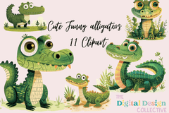 Cute Alligator Clipart Bundle - CraftNest - Digital Crafting and Art