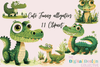 Cute Alligator Clipart Bundle