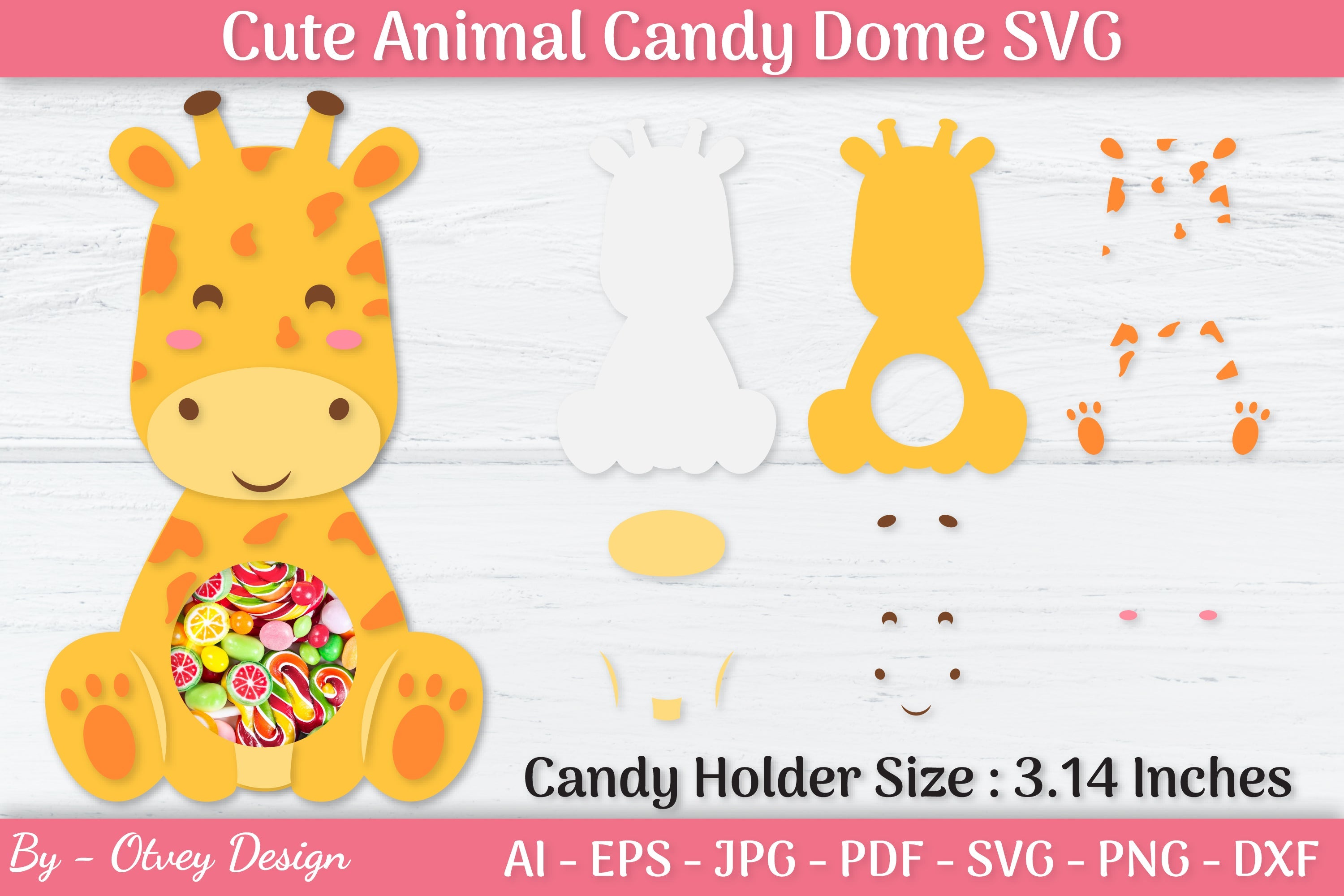 Cute Animals Candy Dome Holder SVG Bundle