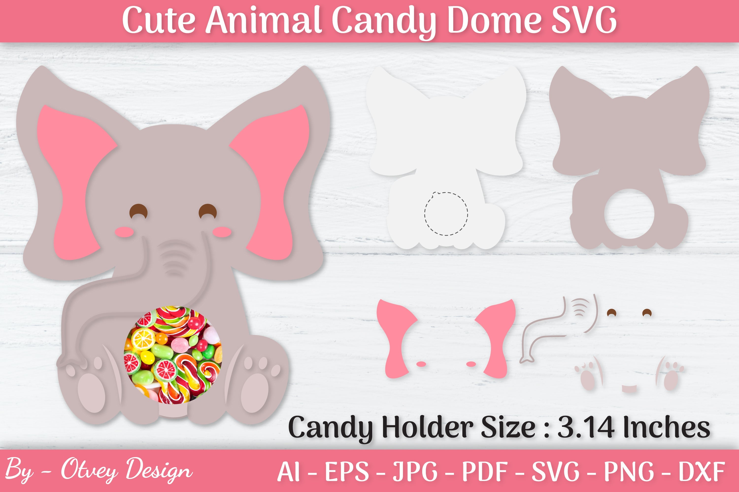 Cute Animals Candy Dome Holder SVG Bundle