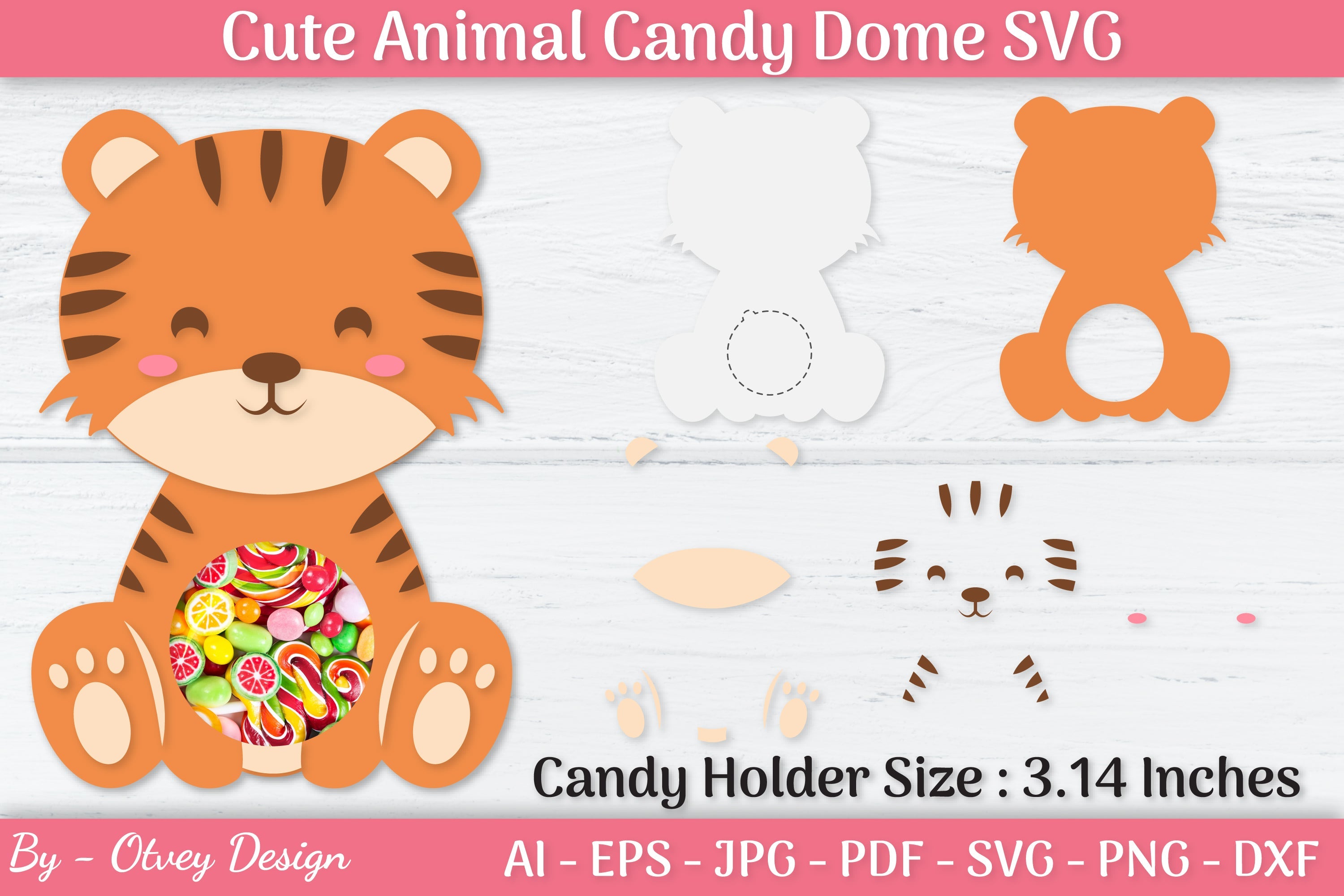 Cute Animals Candy Dome Holder SVG Bundle