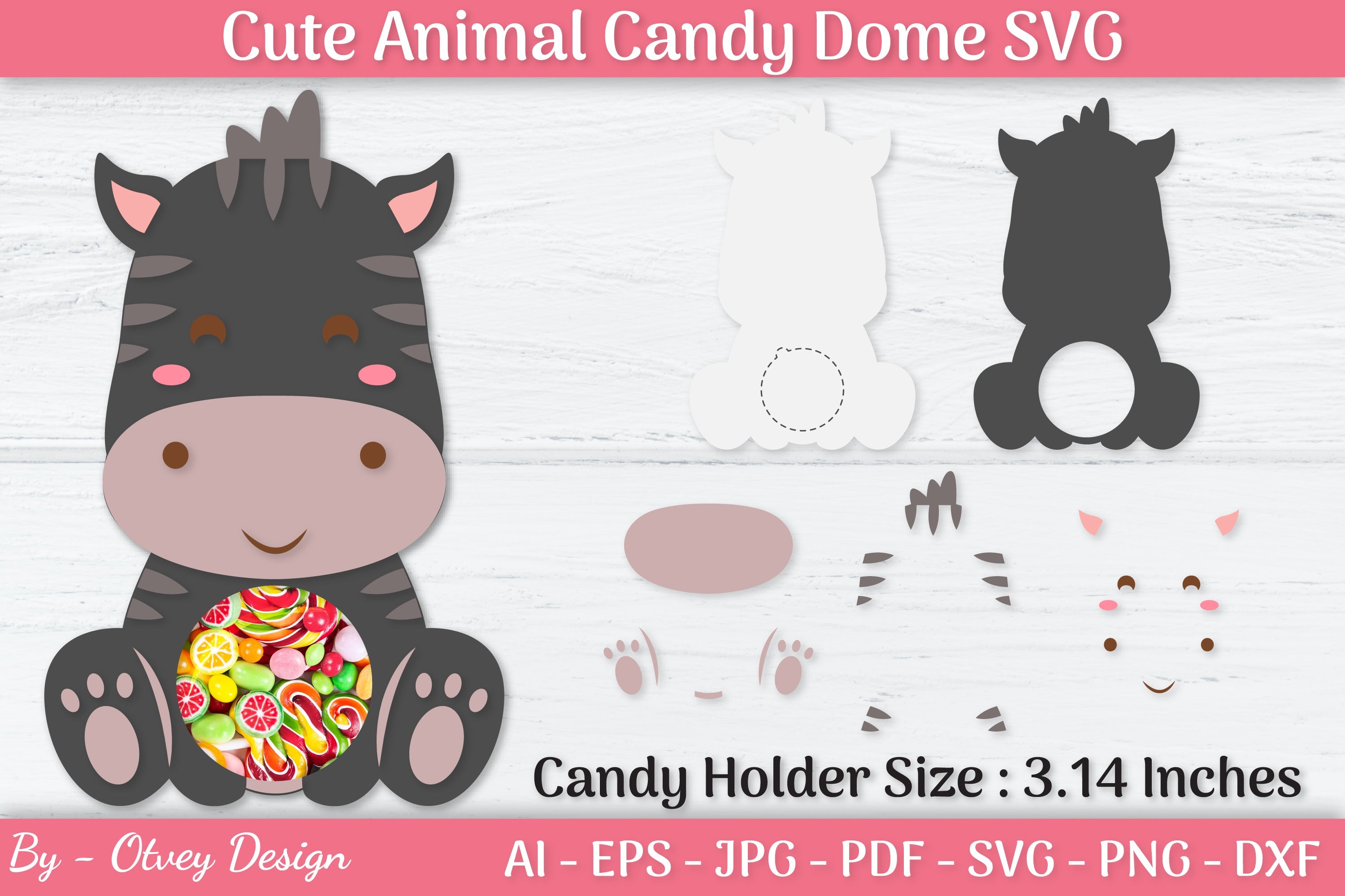 Cute Animals Candy Dome Holder SVG Bundle