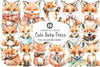 Cute Baby Foxes Clipart Bundle