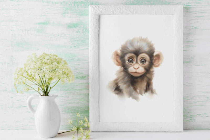 Cute Baby Monkey Clipart Bundle - CraftNest - Digital Crafting and Art