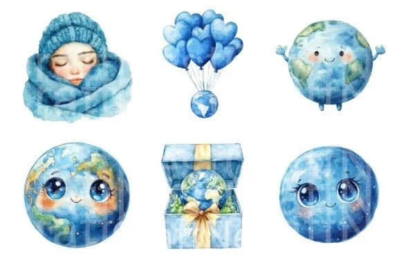 Cute Earth Clipart Bundle 66 - CraftNest - Digital Crafting and Art