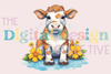 Adorable Floral Spring Cow Clipart Bundle