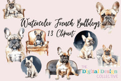 Cute French Bulldog Clipart Bundle - CraftNest - Digital Crafting and Art
