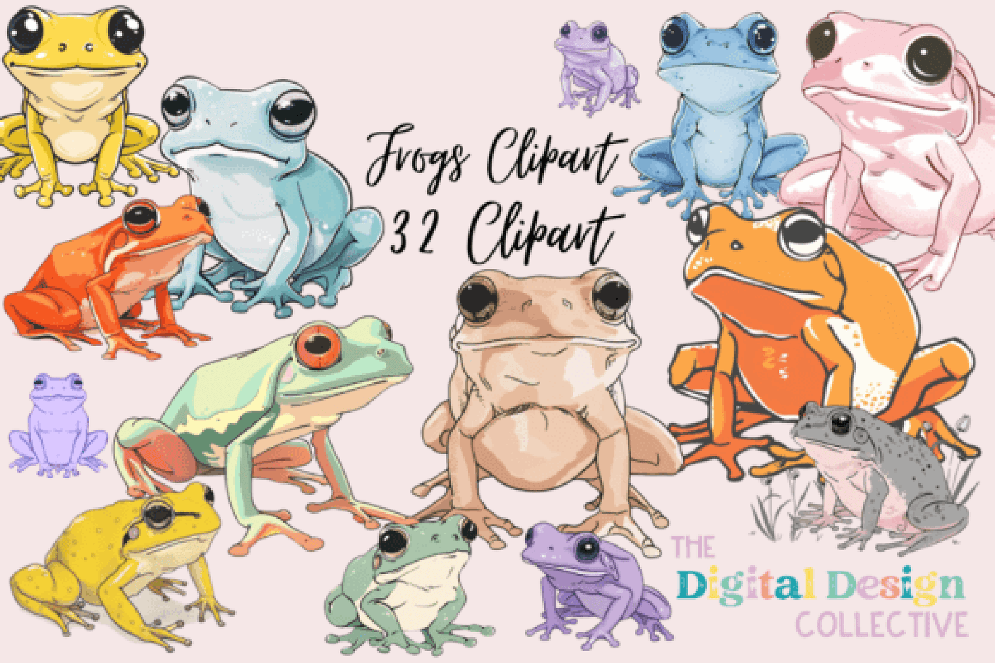 Cute Frogs Clipart Bundle - CraftNest - Digital Crafting and Art