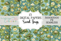 Cute Frogs Seamless Digital Paper - CraftNest - Digital Crafting and Art