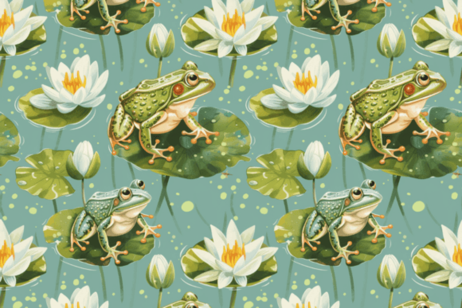 Cute Frogs Seamless Digital Paper - CraftNest - Digital Crafting and Art