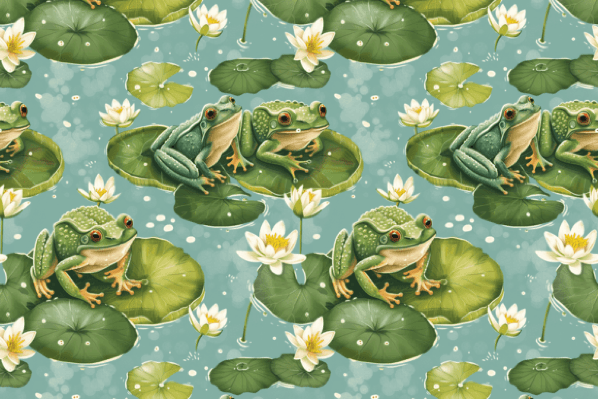 Cute Frogs Seamless Digital Paper - CraftNest - Digital Crafting and Art