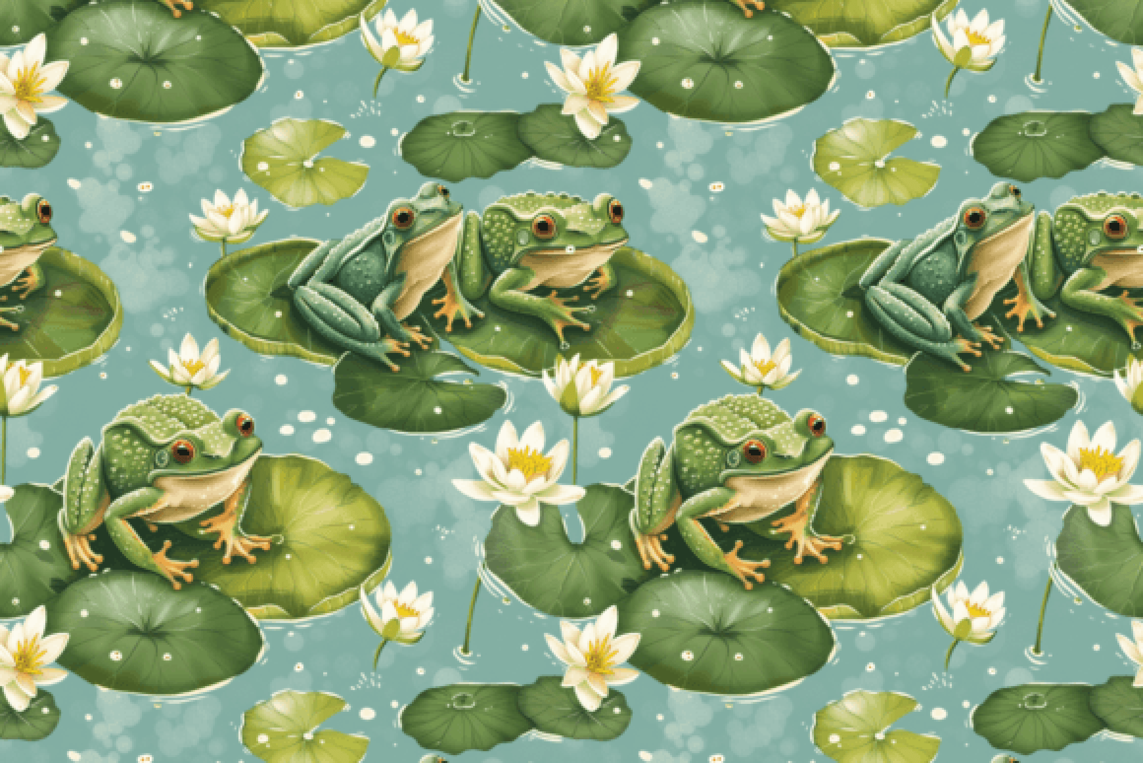 Cute Frogs Seamless Digital Paper - CraftNest - Digital Crafting and Art