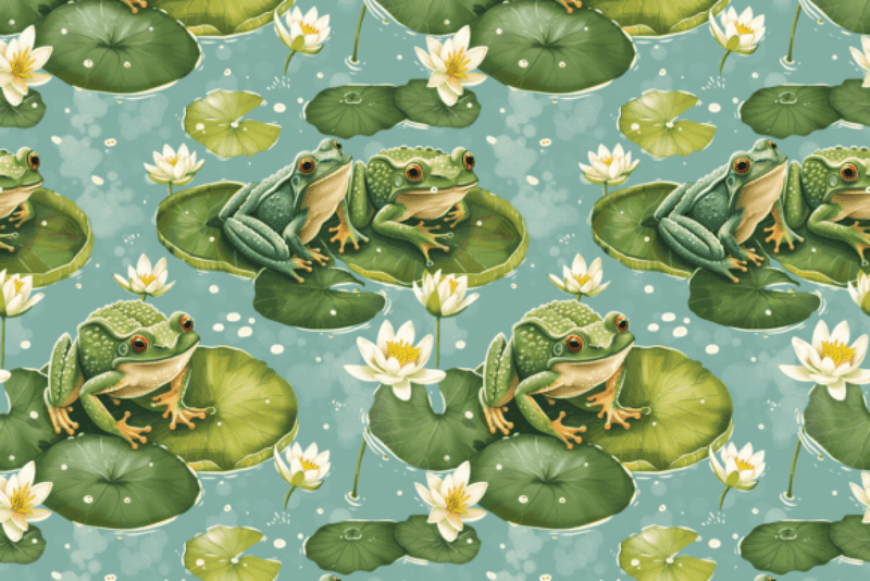 Cute Frogs Seamless Digital Paper - CraftNest - Digital Crafting and Art