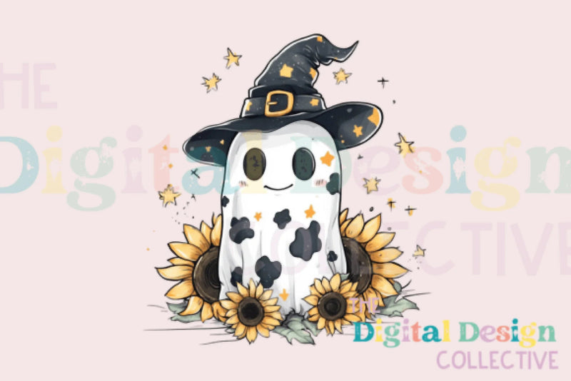 Adorable Ghost Sunflower Halloween Clipart Bundle - CraftNest - Digital Crafting and Art