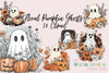 Cute Halloween Fall Floral Ghosts Clipart Bundle