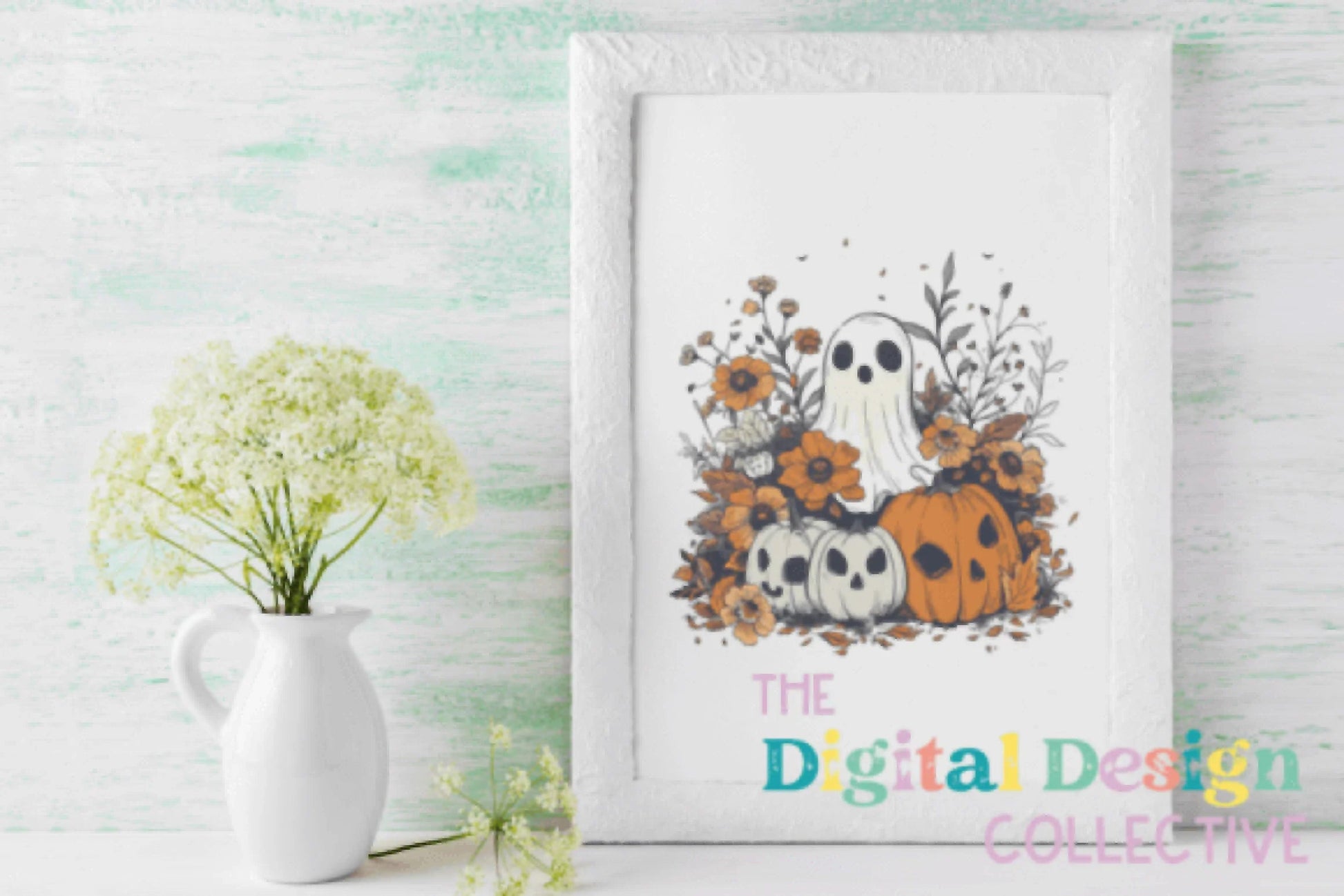 Cute Halloween Fall Floral Ghosts Clipart Bundle - CraftNest - Digital Crafting and Art