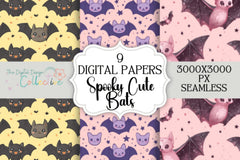 Cute Spooky Bats Seamless Digital Paper - CraftNest - Digital Crafting and Art