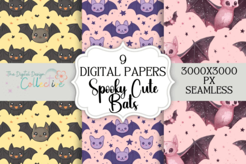 Cute Spooky Bats Seamless Digital Paper - CraftNest - Digital Crafting and Art