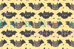 Cute Spooky Bats Seamless Digital Paper - CraftNest - Digital Crafting and Art