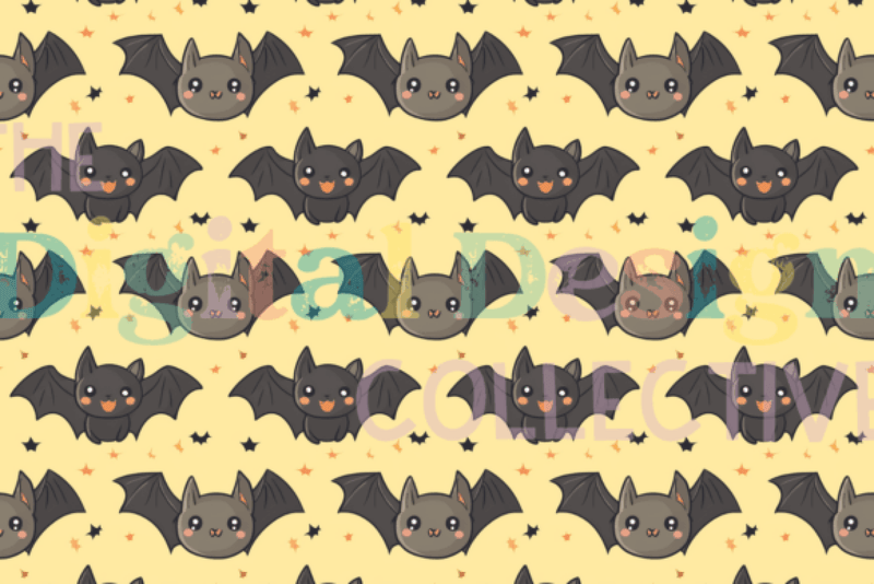 Cute Spooky Bats Seamless Digital Paper - CraftNest - Digital Crafting and Art