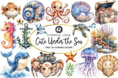 Cute Under the Sea Clipart Bundle - CraftNest - Digital Crafting and Art