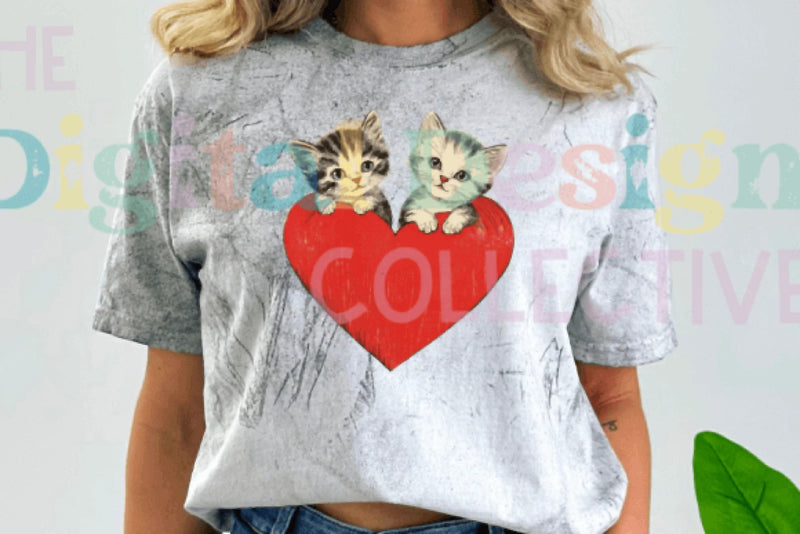 Vintage Cute Valentine's Cat Clipart Bundle - CraftNest - Digital Crafting and Art