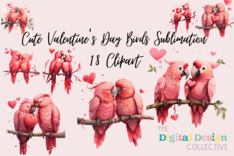 Charming Valentine's Day Birds Clipart Bundle - CraftNest - Digital Crafting and Art