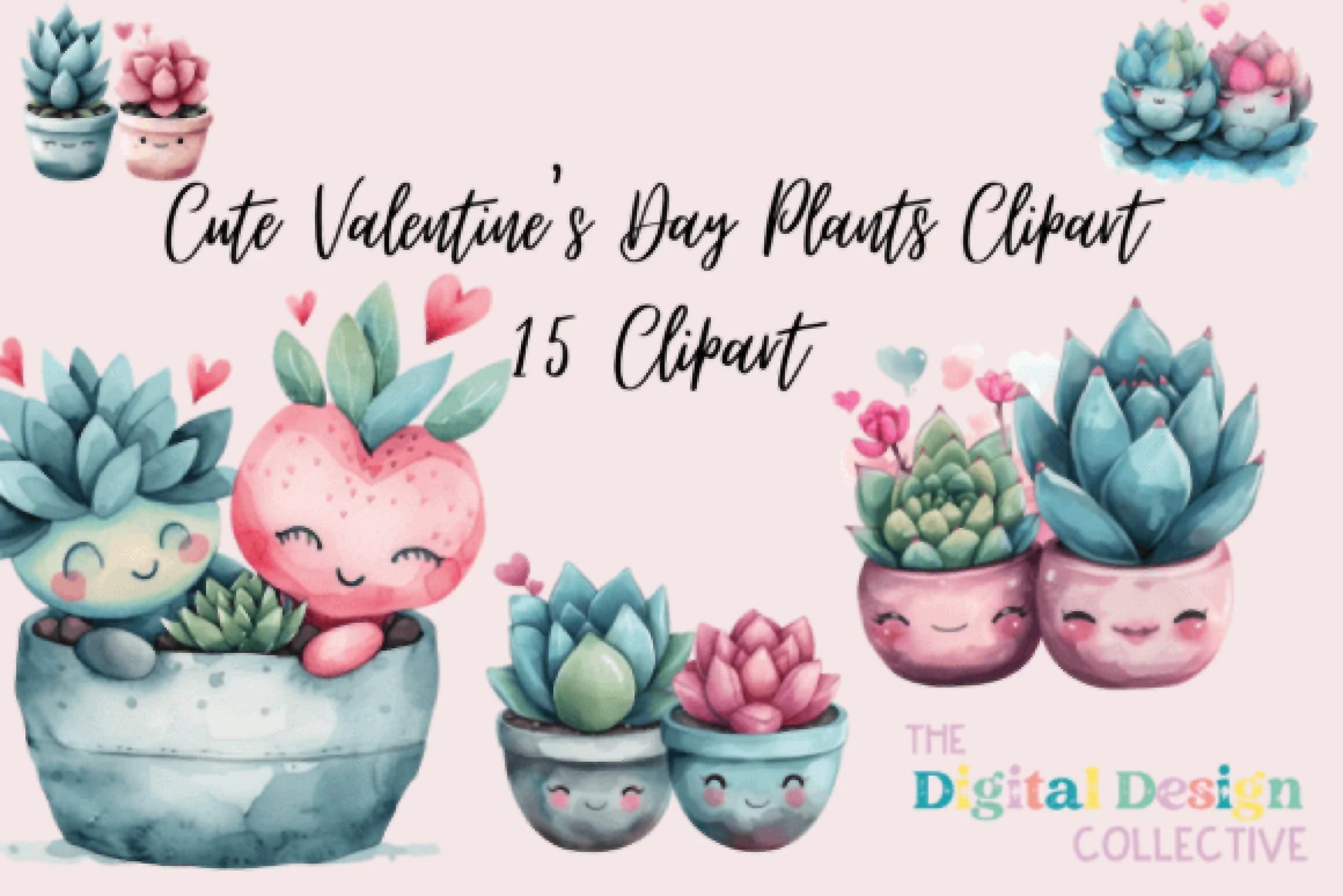 Adorable Valentine's Day Plants Clipart Bundle - CraftNest - Digital Crafting and Art