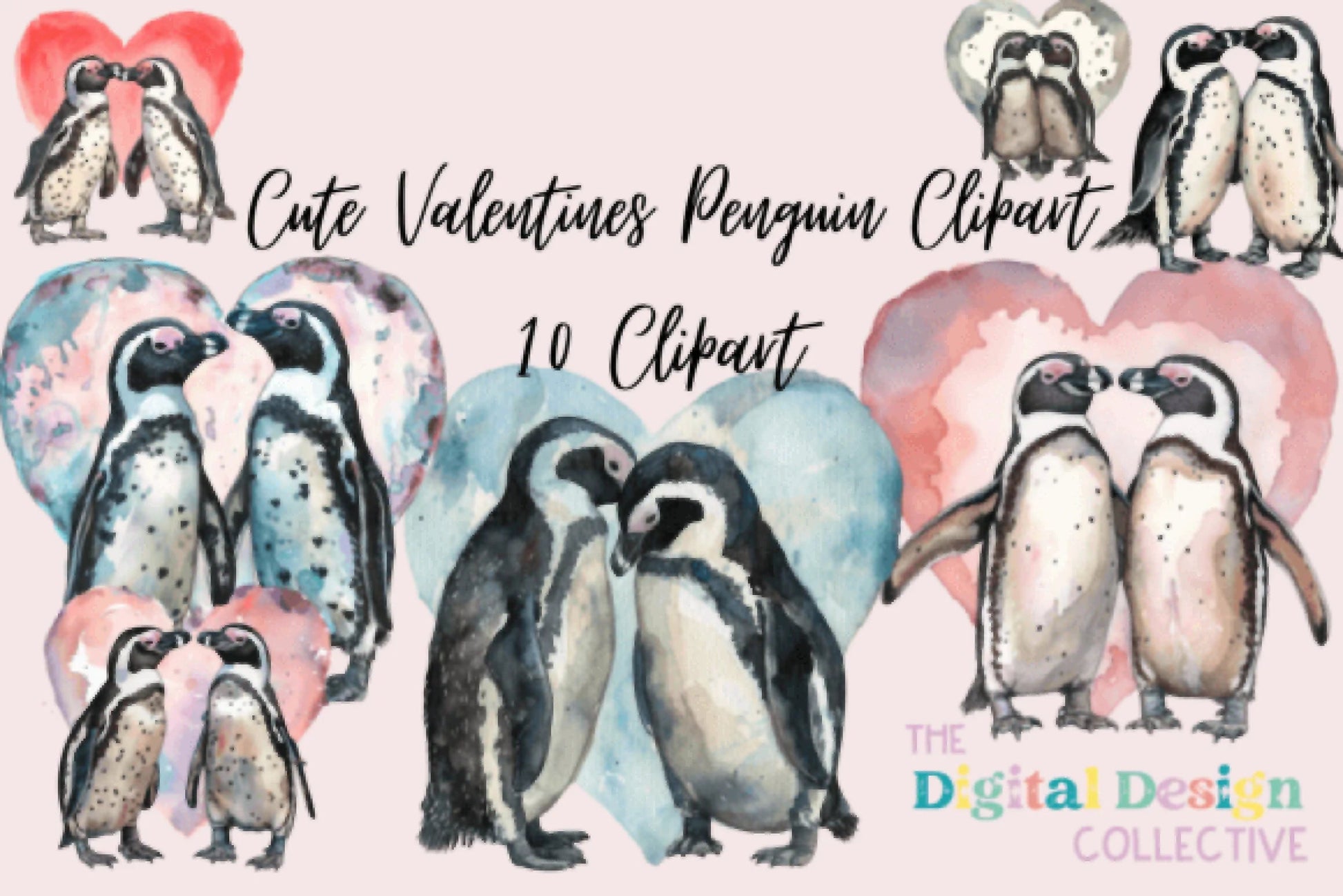 Adorable Valentine's Penguin Clipart Bundle - CraftNest - Digital Crafting and Art