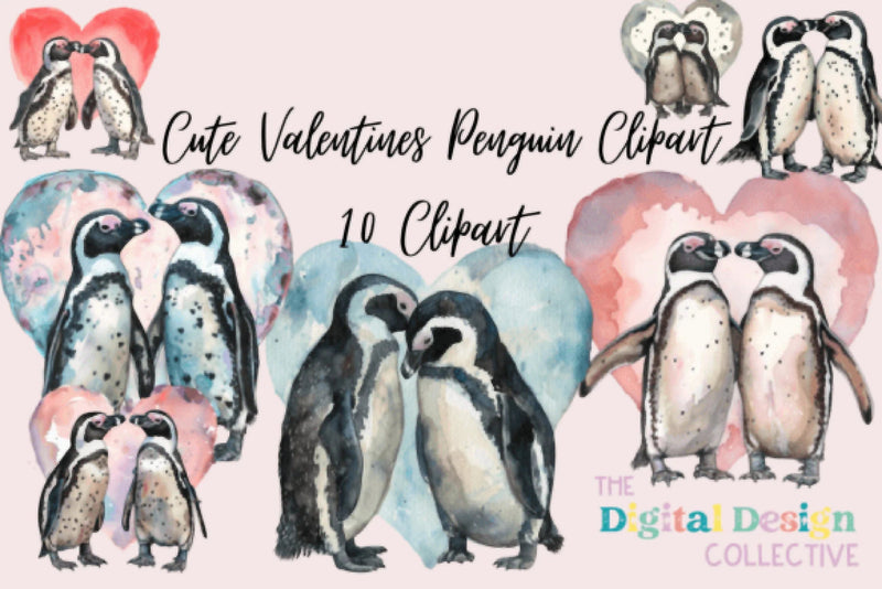 Adorable Valentine's Penguin Clipart Bundle - CraftNest - Digital Crafting and Art