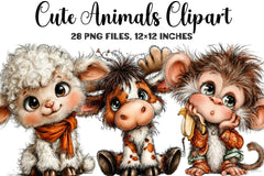 Cute Animals Clipart Bundle - CraftNest - Digital Crafting and Art