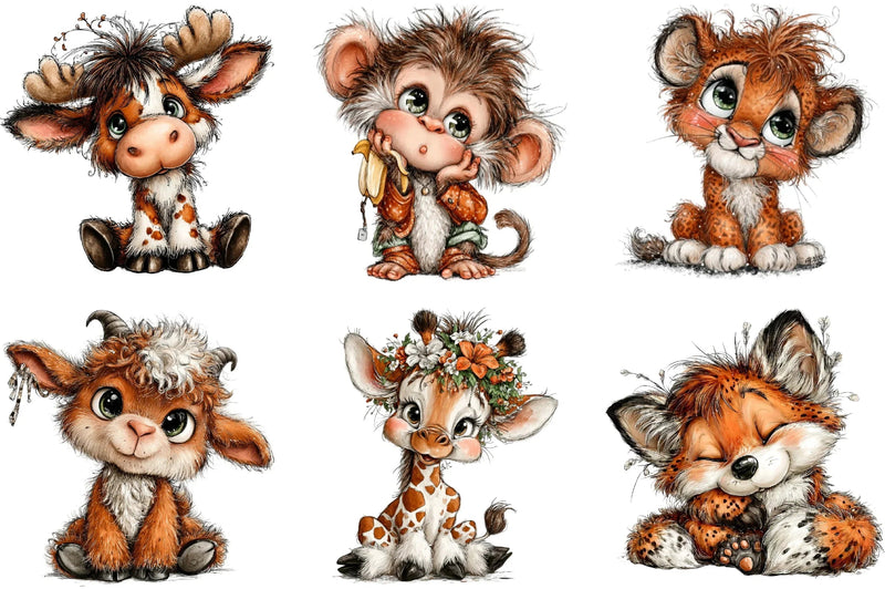 Cute Animals Clipart Bundle - CraftNest - Digital Crafting and Art