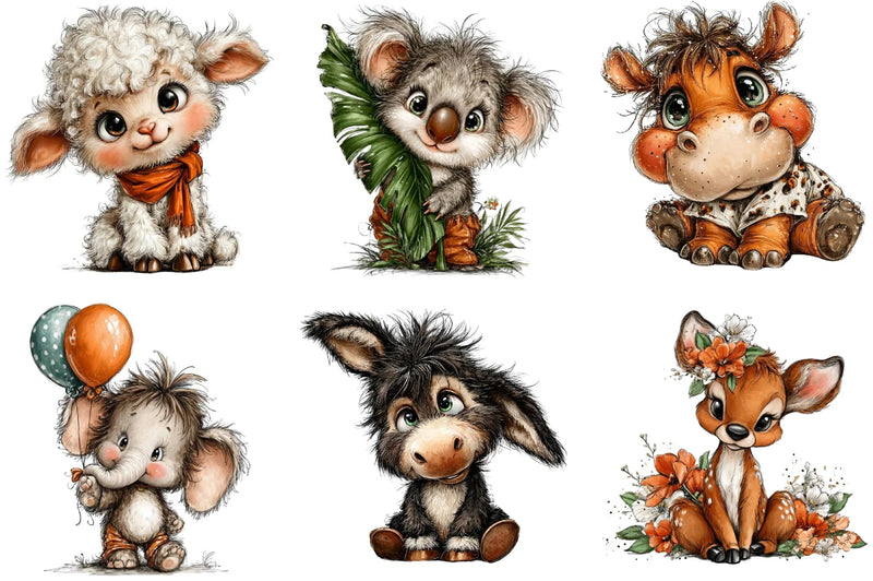 Cute Animals Clipart Bundle - CraftNest - Digital Crafting and Art