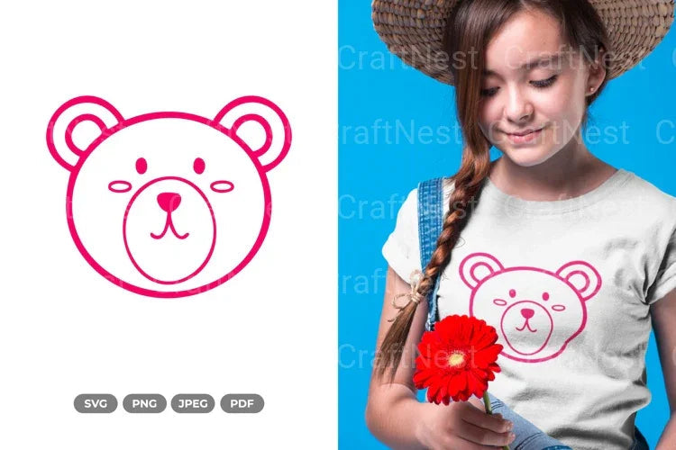 Cute Bear Head Clipart Bundle - CraftNest - Digital Crafting and Art