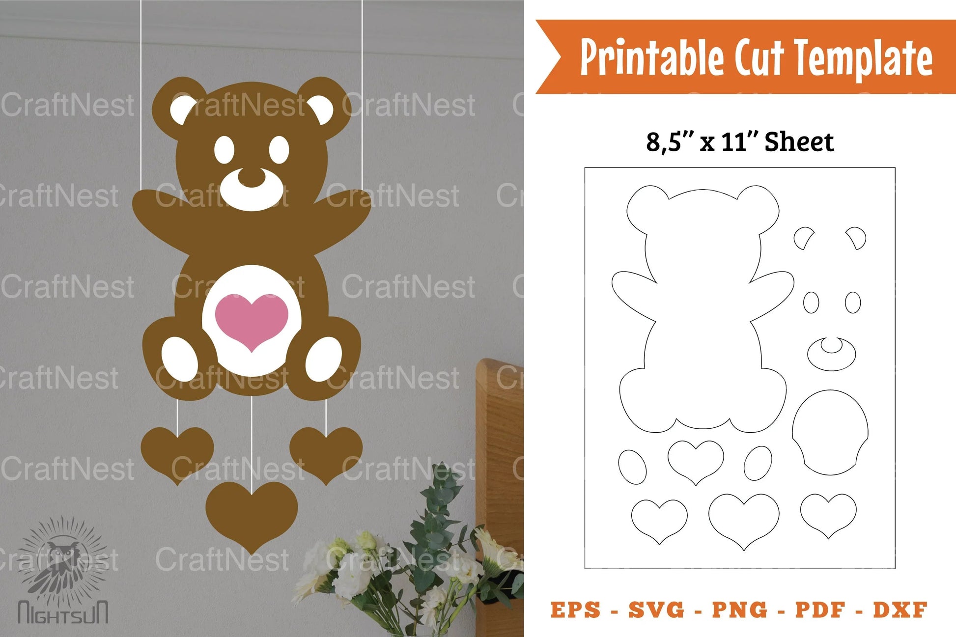 Cute Bear Papercut Template Bundle - CraftNest - Digital Crafting and Art