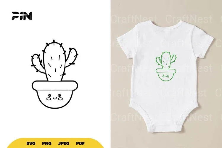 Kawaii Cute Cactus SVG Bundle - CraftNest - Digital Crafting and Art