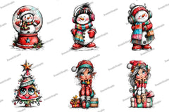Cute Cartoon Christmas Clipart Bundle - CraftNest - Digital Crafting and Art