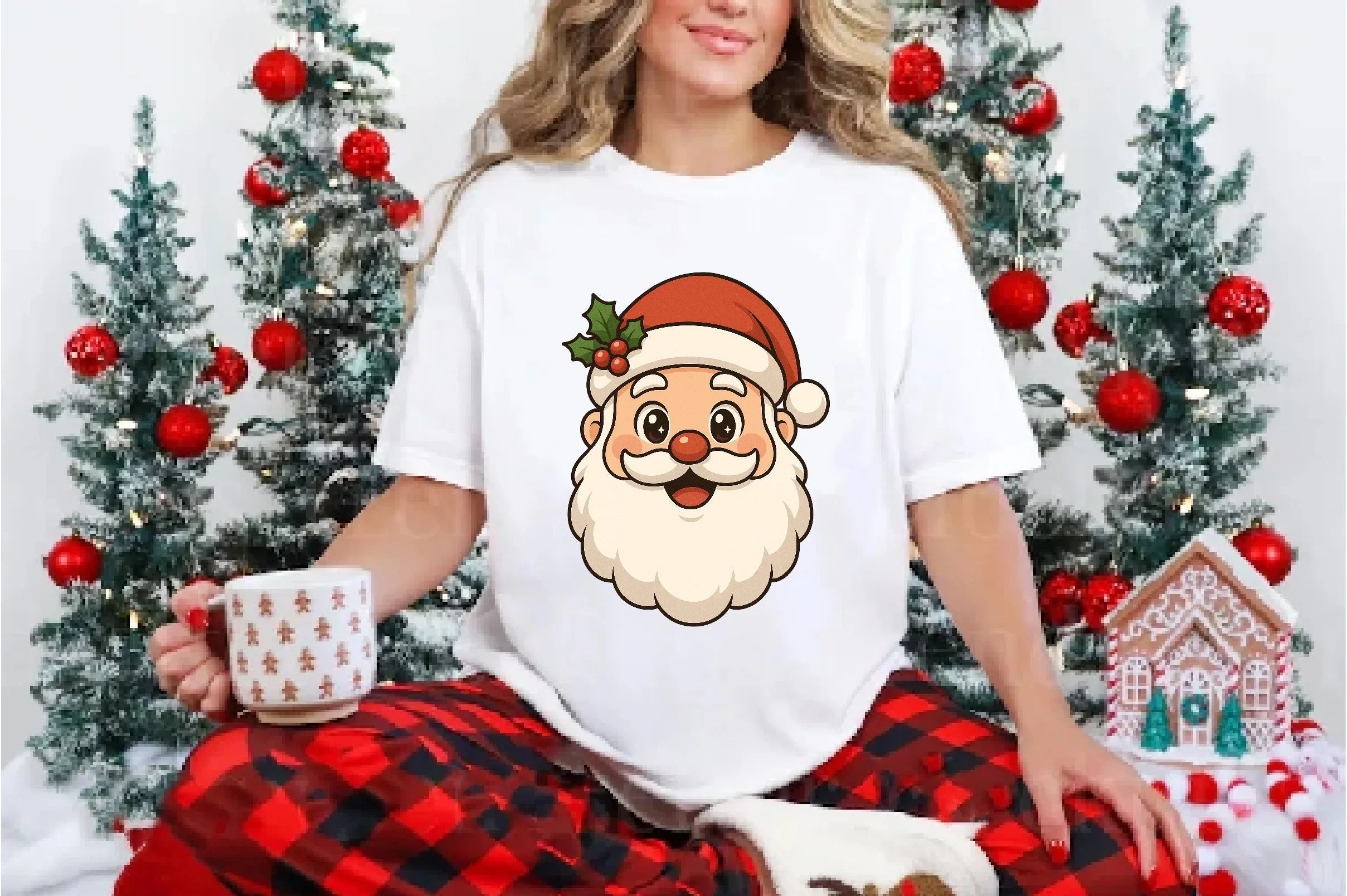 Cute Cartoon Santa Claus Face Clipart Bundle - CraftNest - Digital Crafting and Art