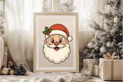Cute Cartoon Santa Claus Face Clipart Bundle - CraftNest - Digital Crafting and Art