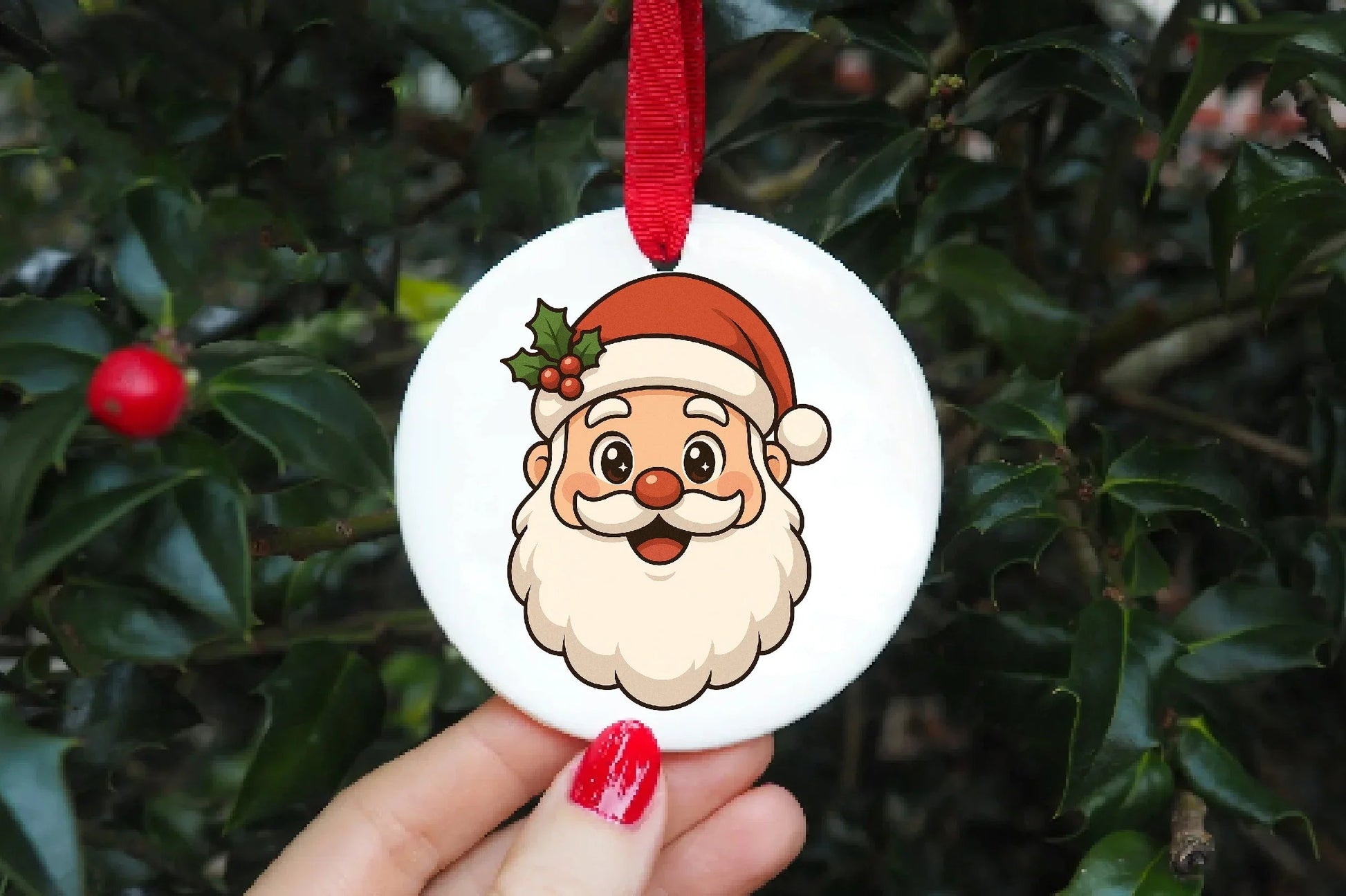 Cute Cartoon Santa Claus Face Clipart Bundle - CraftNest - Digital Crafting and Art