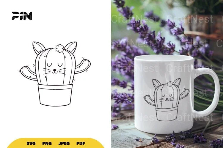 Cute Cat Cactus SVG Bundle - CraftNest - Digital Crafting and Art