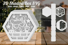 Cute Cat Hexagon Shadow Box Clipart Bundle - CraftNest - Digital Crafting and Art