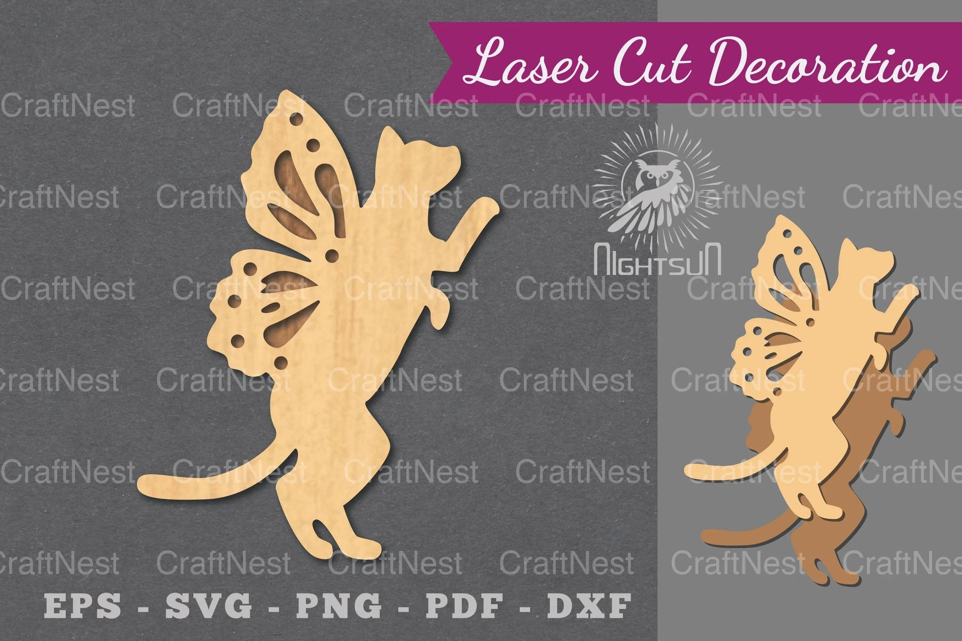Cute Cat Laser Cut Decoration Clipart Bundle - CraftNest - Digital Crafting and Art