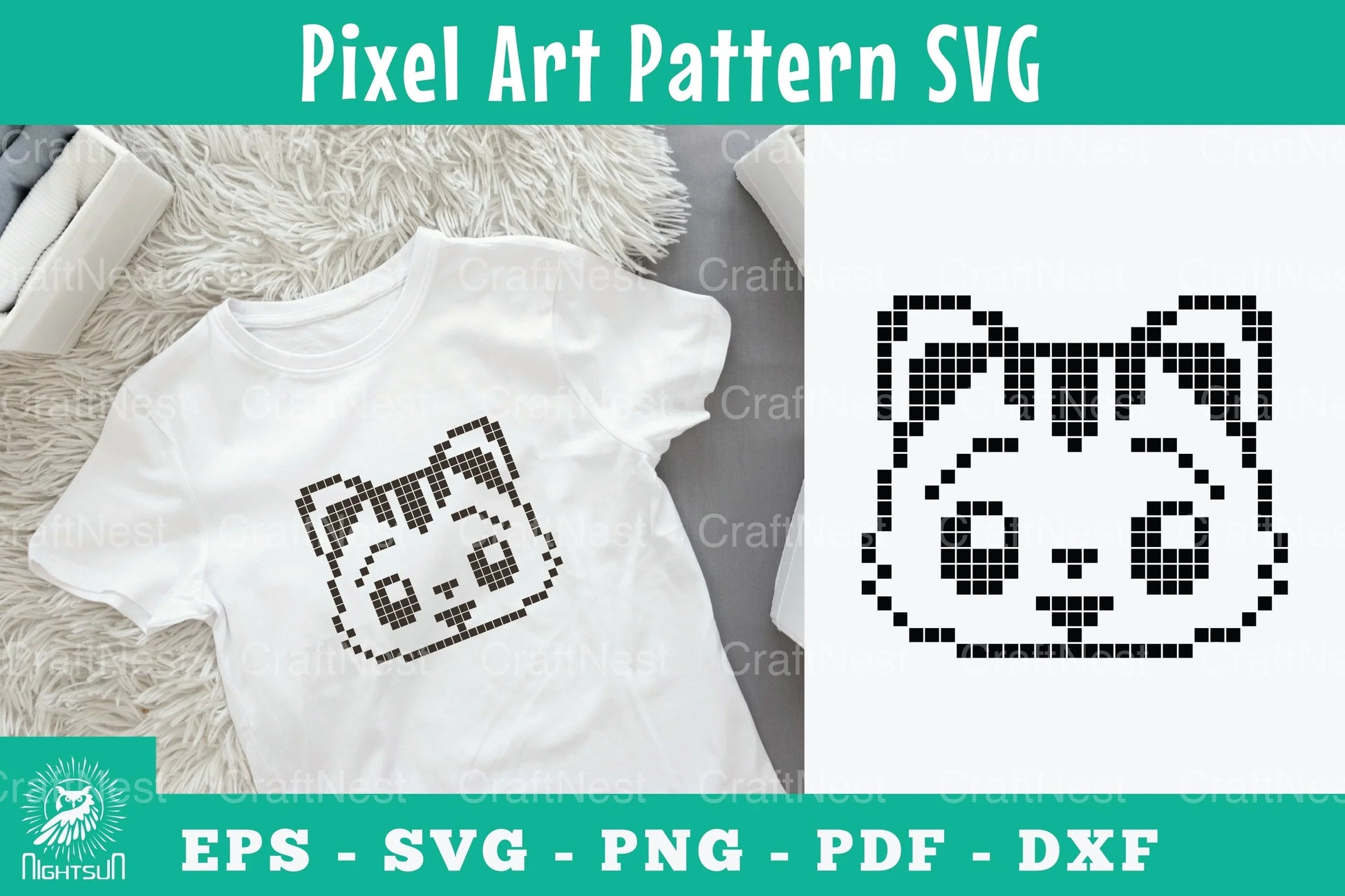 Cute Cat Pixel Art Pattern Clipart Bundle - CraftNest - Digital Crafting and Art