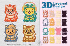 Cute Cat SVG Bundle - CraftNest - Digital Crafting and Art