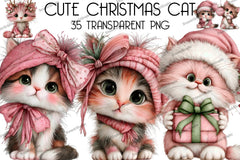 Cute Christmas Cat Clipart Bundle - CraftNest - Digital Crafting and Art